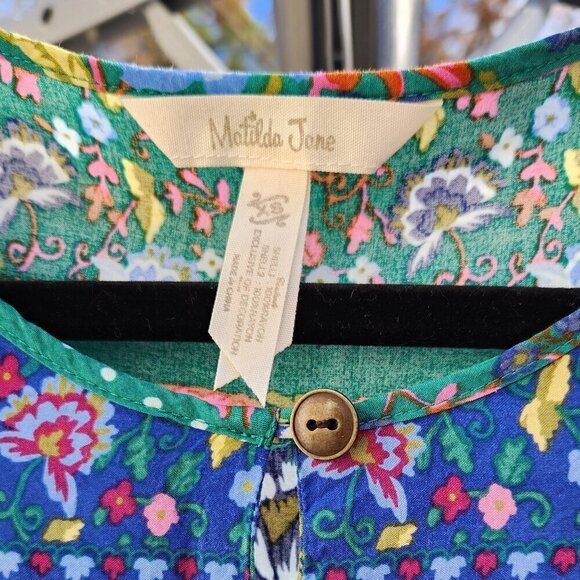 Matilda Jane Evergreen Flora Long Sleeve Pullover Blouse XS - Picture 4 of 6